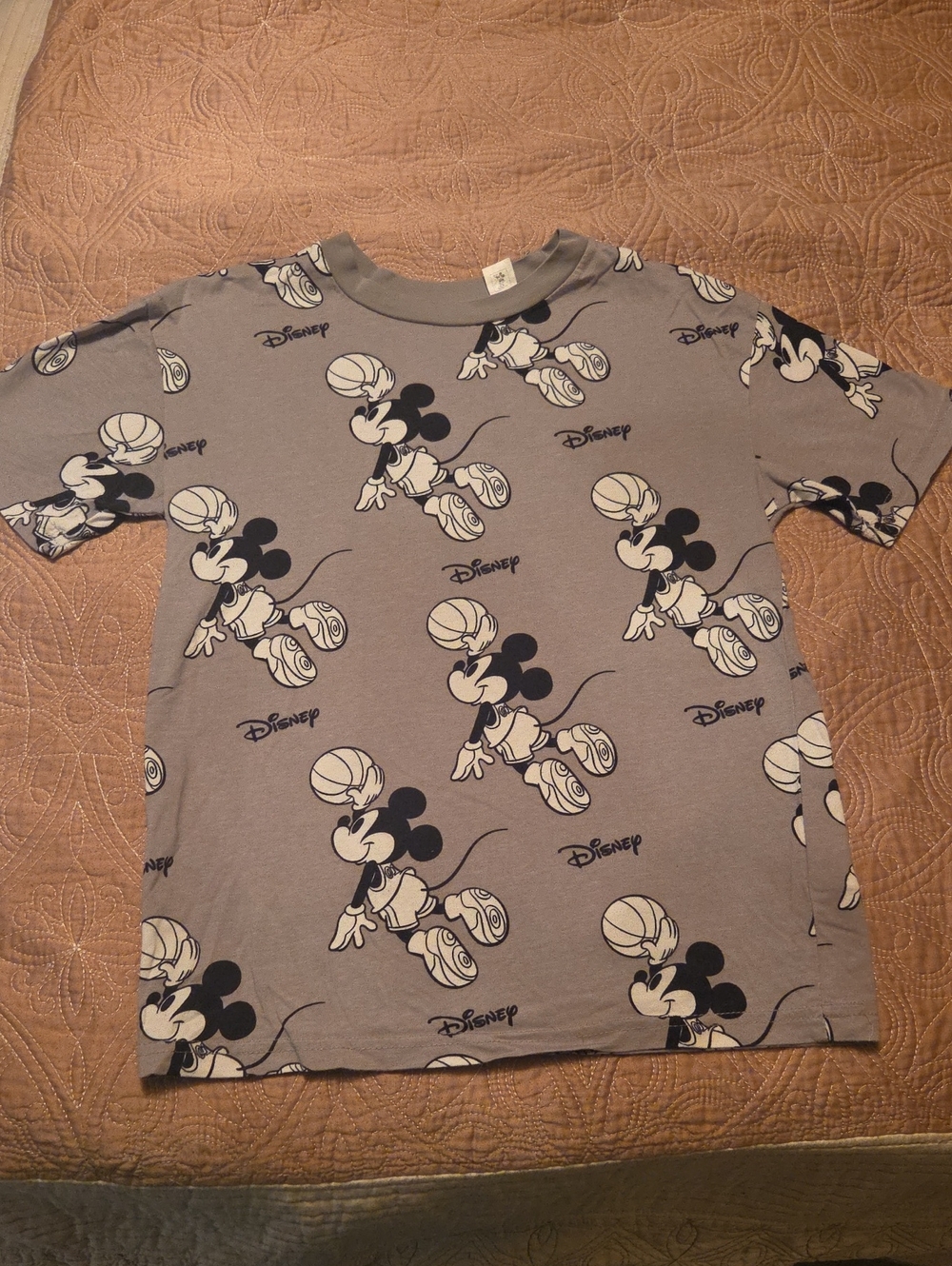 Disney Grey Mickey Mouse All-Over Graphic Tee